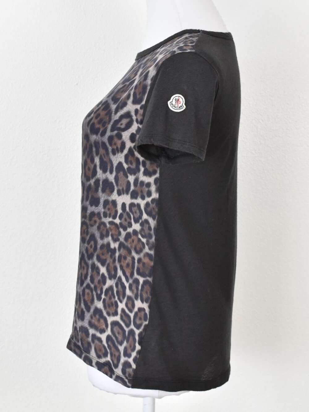 Moncler Maglia Girocollo Leopard Silk Wool Crew Neck T-Shirt - S - Picture 3 of 15
